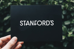 Stanford's steakhouse Gift Card labeled Stanford's in classy white on black background
