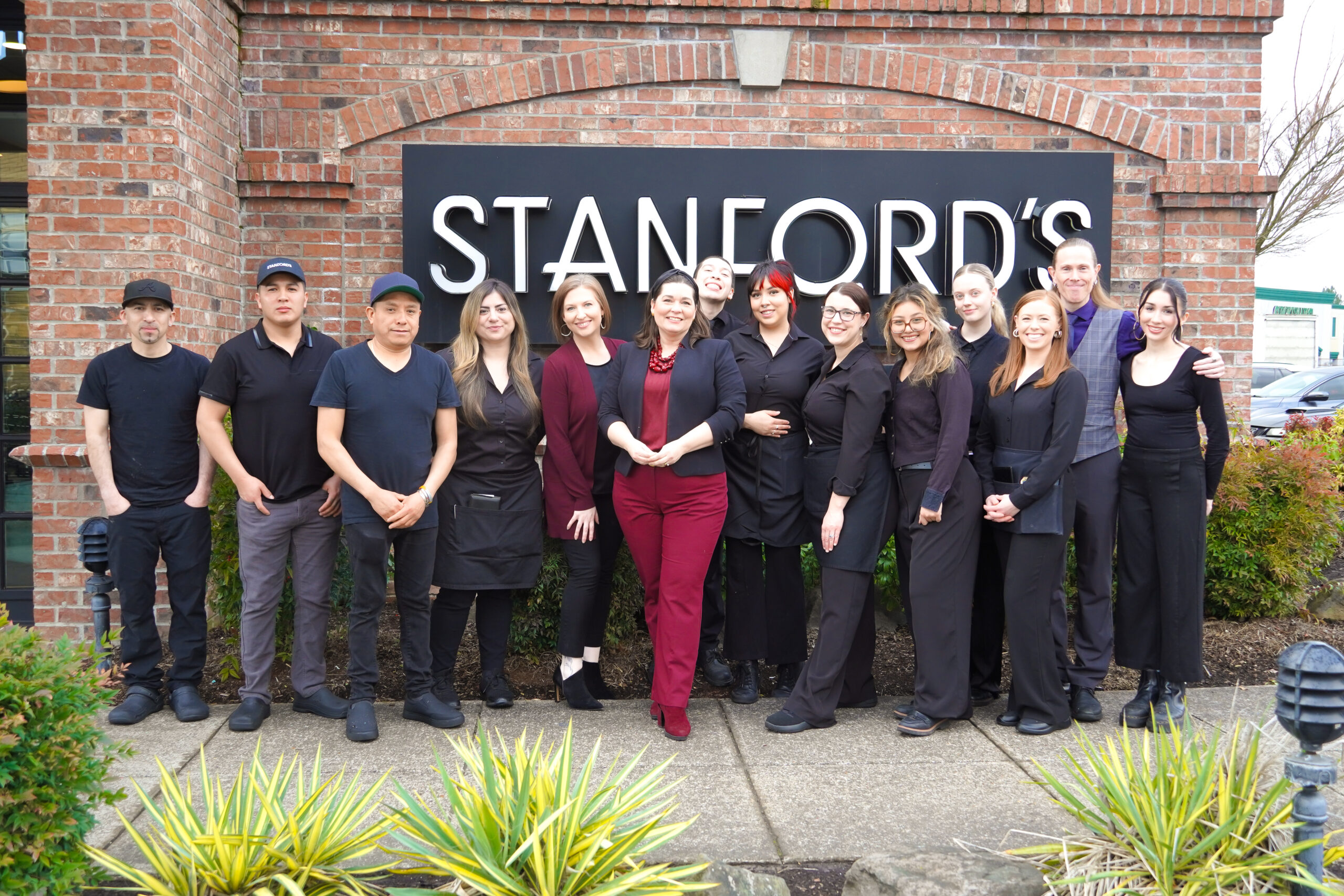 Stanford's Team Stanford's team in front of restaurant